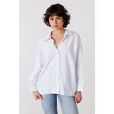 Facette Oversize Poplin Gömlek Beyaz - Standart