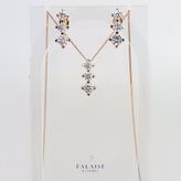 Falaise Accessories 3 TAŞ KOLYE&KÜPE SETİ - ALTIN