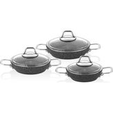 Falez Black Line 6 Parça Sahan Set Tencere