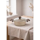 Falez Creamy Derin Tencere 16 Cm - Krem
