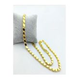 Fancy Accessoires 22 Ayar Has Altın Kaplama Pullu Arpa Zincir Kolye - 80cm