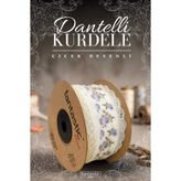 FANTASTIC Dantelli Çiçek Desenli Kurdele - 40mm Genişlik - 10 Metre Uzunluk