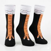 Fantastik Store Tavuk Ayağı Desenli Çocuk Çorap Siyah Turuncu Eğlenceli Hayvan Figürlü Yumuşak Dokulu Günlük Çorap - 7 - 8 Yaş