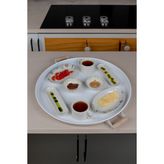 Farika Porselen Farika Kamer 3'lü Sunum Tepsi Seti (51CM-37CM-30CM) - Beyaz