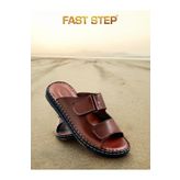 FAST STEP Hakiki Deri Erkek Düz Terlik 128MA182