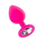 Fastieshop Taşlı Silikon Pembe Anal Plug - Medium
