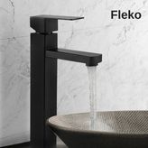 Faumix Fleko Siyah Kare Çanak Lavabo Bataryası