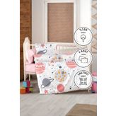 Favora Astromini Pembe %100 Pamuk Bebek Nevresim Takımı