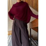 fayaboutique.com Bordo Buma Örme Yarasa Kol Triko Bluz
