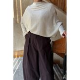 fayaboutique.com Krem Buma Örme Yarasa Kol Triko Bluz