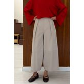 fayaboutique.com Krem Poplin Kumaş Dimni Pantolon