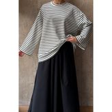 fayaboutique.com Siyah Çizgili Modal Kumaş Bluz