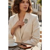 FAYRA ACCESSORIES Kristal Taşlı Kalp Broş
