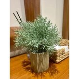 FB Cup Saksılı Yapay Dağ Kekiği - Doğal Görünümlü Dekoratif Saksı Bitkisi - 18X13 cm - Yeşil