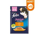 Felix 12x85 gr Junior Tavuklu Yavru Konserve Kedi Maması