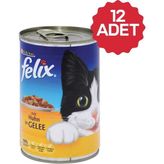 Felix 400 gr 12'lı Yetişkin Konserve Kedi Maması - Tavuk