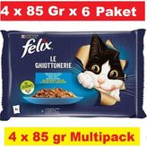 Felix 4X6X85 Gr Multipack Somonlu ve Ton Balıklı Yetişkin Kedi Yaş Maması