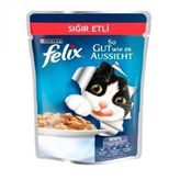 Felix 85 gr Adult Pouch Sığır Etli Yaş Kedi Maması