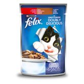 Felix Çifte Lezzet Sığır Etli Ve Tavuklu Yaş Kedi Maması X 5 Adet