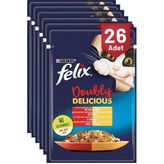 Felix Çifte Lezzet Sığır & Tavuklu 85 gr 26 Adet Kedi Yaş Mama