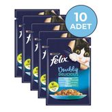 Felix Çifte Lezzet Somon ve Sardalya 85 gr x 10 Adet Yaş Kedi Maması