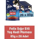 Felix Felıx Sığır Etli 85 Gr. x 26 Adet Yaş Kedi Maması
