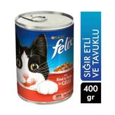 Felix Konserve Sığır Etli Yaş Kedi Maması 400Gr 1 Adet