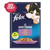 Felix Kuzu Etli Pouch Yetişkin 20 x 85 gr Kedi Yaş Mama Konserve