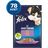 Felix Kuzu Etli Yaş Kedi Maması 85 gr x 78 Adet - Karışık