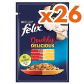 Felix Pouch Doubly Delicious Sığır Etli ve Kümes Hayvanlı Yaş Kedi Maması 85 Gr - BOX - 26 Adet