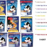 Felix Pouch Kedi Maması Karışık 9 Adet