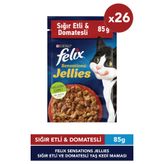 Felıx Sensations Jellies Sığır Etli Ve Domatesli Yaş Kedi Maması 85G X26 Adet