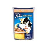 Felix Sensations Jellies Somonlu ve Karidesli Pouch 6x100 gr Yetişkin Kedi Maması