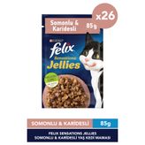 FELIX Sensations Jellies Somonlu ve Karidesli Yaş Kedi Maması 85g x 26 Adet