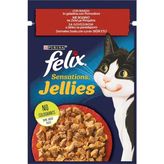 Felix Sensations Yaş Kedi Maması 85G Sığır Etli - Yetişkin ve Kısırlaştırılmış K 4'li Avantaj Paketi - 4 Adet - 85 G