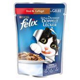 Felix Sığır Eti Kanatlı Etli Pouch Yaş Kedi Maması X 4 Adet