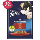 Felix Sığır Etli Pouch Yetişkin 20x85 gr Kedi Yaş Mama Konserve