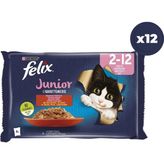 Felix Sığır Etli ve Tavuklu 4X85 gr 12'li Yavru Kedi Yaş Maması - Karışık