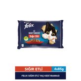 FELIX Sığır Etli Yaş Kedi Maması 4 x 85 g