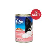 Felix Somon ve Alabalıklı 400 gr 12li Yetişkin Konserve Kedi Maması