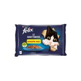 Felix Somon ve Ton Balıklı Pouch Yetişkin Kedi 4x85 gr Yaş Mama
