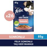 Felix Somonlu Kedi Maması 85 gr 26 Ad Besleyici İçerik ile Lezzetli Somon Tadı Sunar