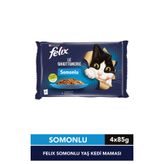 FELIX Somonlu Yaş Kedi Maması 4 x 85 g