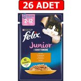 Felix Tavuklu Junior Yavru Kedi Islak Maması 85Gr X 26 Adet Kedi Yaş Mama Kedi Pouch Konserve