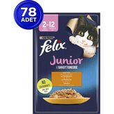 Felix Yavru Tavuklu Yaş Kedi Maması 85 gr x 78 Adet - Karışık