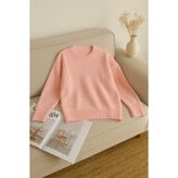 FEMELLE Kadın Pembe Standart Beden Oversize Basic Triko Kazak