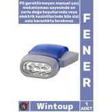 #Fener Kamp Outdoor Aydınlatma Şarjlı Pilsiz Şık Manuel El Feneri Acil Durum Dinamolu Fener Mavi