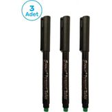 Fenlot Siyah Asetat Permanent Cd Kalemi Medium Uçlu (3Lü Set)