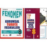Fenomen 8.Sınıf Kurumsal Türkçe Fasikülleri +Kurmay Kurumsal Paragraf Yaprak Test (2 Kitap)