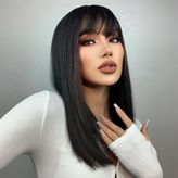 Fenomen Peruk Siyah Perçemli Orta Boy Peruk Model